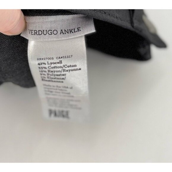 Paige Women's Verdugo Ankle Black Coated Jeans Size 27 Stretch Biker Preppy - Picture 4 of 10